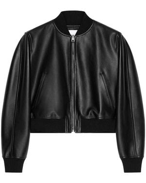 Givenchy Cropped Bomber Jacket Zip Front Pockets - Black
