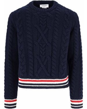 Thom Browne Virgin Wool Sweater - Blue