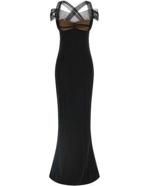 Nensi Dojaka Draped Padded Cup Maxi Dress - Black
