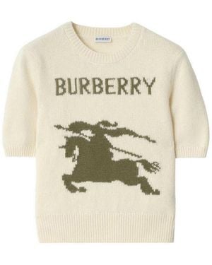 Burberry Top With Ekd Motif - Natural