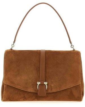 Ferragamo Borsa A Tracolla L - Marrone