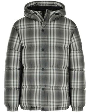 Burberry Gradient Hooded Polyester Down Jacket - Gray
