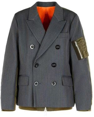 Sacai Double-Breasted Jacket - Black