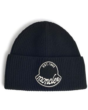 Moncler Virgin Wool Beanie - Blue