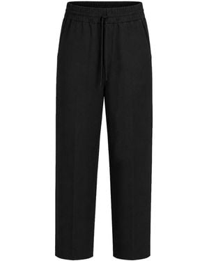 Ami Paris Wool Pants With An Elasticated Waist - Black