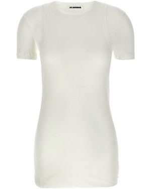 Jil Sander Overlapping Double-Layer Cotton Jersey T-Shirt - White