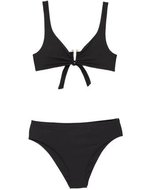 Fisico Metallic Detail Bikini Set - Black