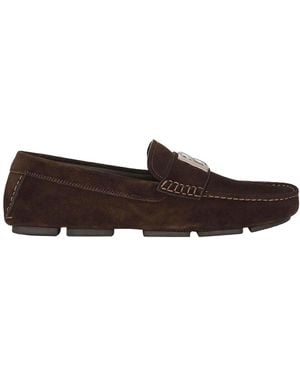 Dolce & Gabbana Loafers With Logo - Brown