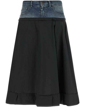 Maison Margiela Denim Insert Skirt - Black