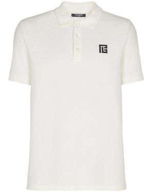 Balmain Cotton Classic Short Polo - White