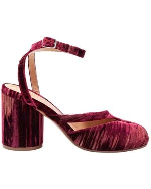 Maison Margiela Chenille Tabi Sandals With Asymmetrical Strap - Red