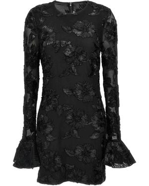 ROTATE BIRGER CHRISTENSEN Flower Mesh Mini Dress - Black