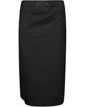 DIESEL O-Seus High Waist Long Pencil Skirt - Black