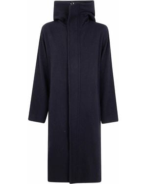 Y's Yohji Yamamoto Vintage Flannel Hoodie Coat - Blue