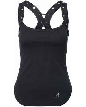 The Attico Lace-Up Tank Top - Black
