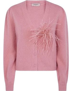 Twinset V Neck Cardigan - Pink
