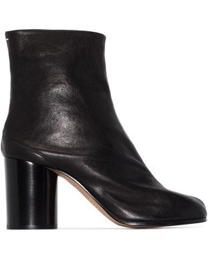 Maison Margiela Tabi Leather Ankle Boots - Black