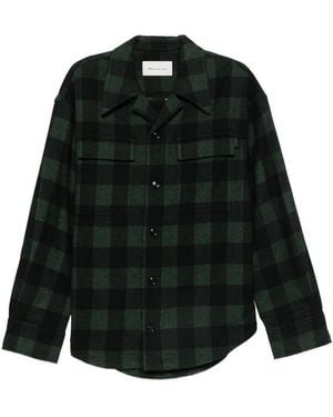 Ami Paris Wool Checkec Shirt - Black