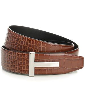 Tom Ford Reversible T-Belt - Brown