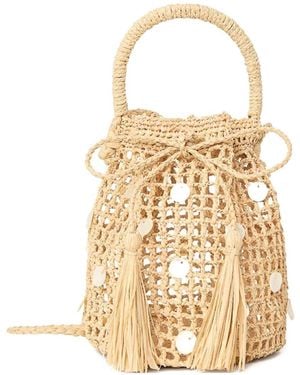 Alanui Precious Moments Rafia Bucket Bag - Metallic
