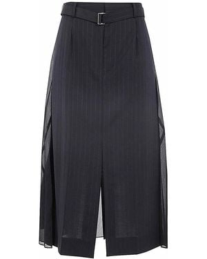 Sacai Chalk Stripe Glencheck Skirt - Blue