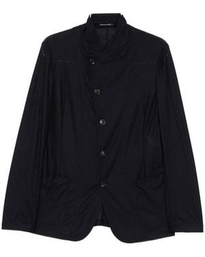 Emporio Armani Wool Blazer Jacket - Blue