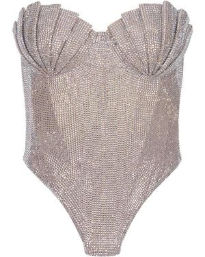 GIUSEPPE DI MORABITO Bustier Made Of Polyester - Gray