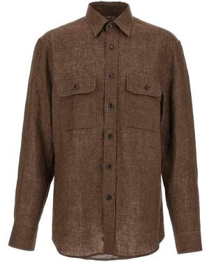 Brioni Military Shirt - Brown
