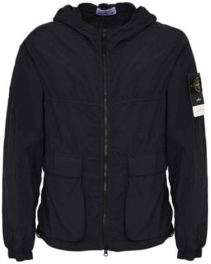 Stone Island Short Nylon Parka - Blue