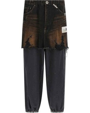 Maison Mihara Yasuhiro Waist Layered Denim Trousers - Black