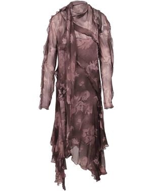 DIESEL Asymmetrical Midi Dress - Brown