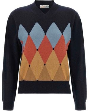 Ballantyne Argyle V-Knit - Blue