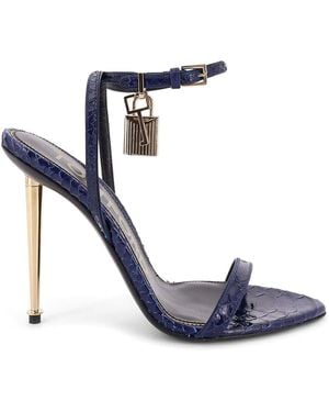 Tom Ford Padlock 105 Leather Sandals - Blue