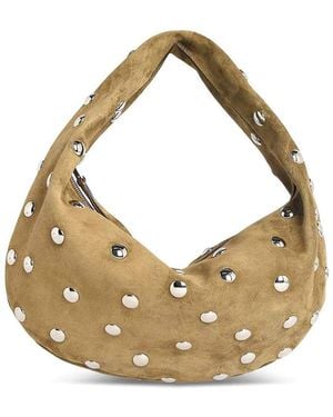 KHAITE Olivia Hobo Mud Suede Bag - Metallic