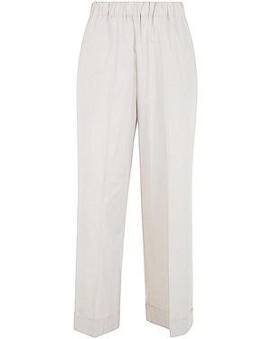 Kiltie Olivia Cropped Wide Leg Trousers - White