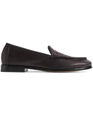 Bottega Veneta Silenzio Leather Loafers - Black