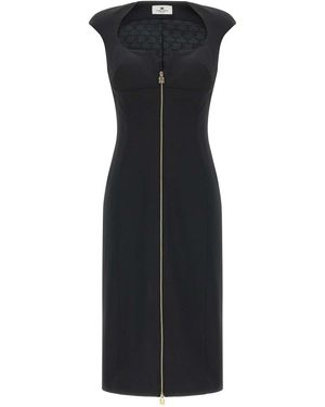 Elisabetta Franchi Heart-Shaped Neckline Dress - Black