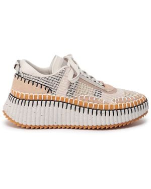 Chloé Biscuit-Colored Mesh Nama Trainers - Brown