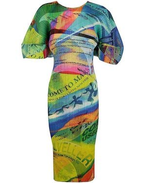 Pleats Please Issey Miyake Voyager Dress - Green