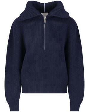 Malo Cashmere Zip Sweater - Blue