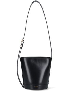 Jil Sander Cannolo Bucket Bag - White