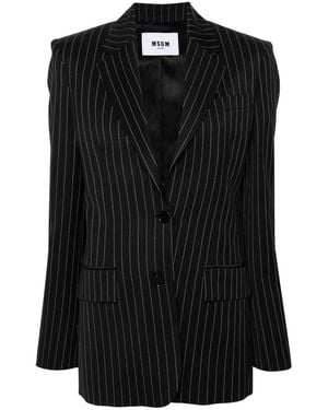 MSGM Pinstriped Jacket - Black