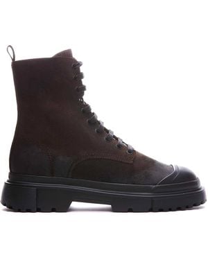 Hogan Anfibio Lace-up Boots - Black