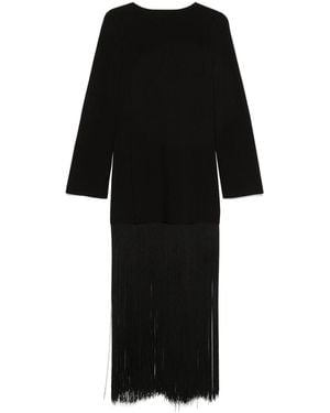 KHAITE Paley Fringed Dress - Black