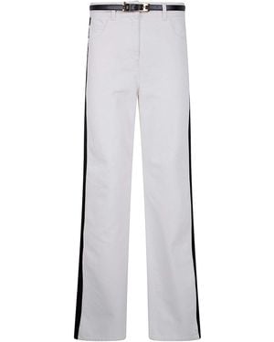Elisabetta Franchi Vaqueros Rectos - Blanco