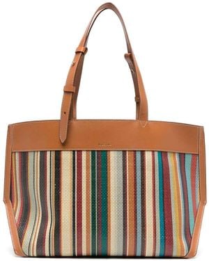 Paul Smith Signature Stripe Tote Bag - Brown