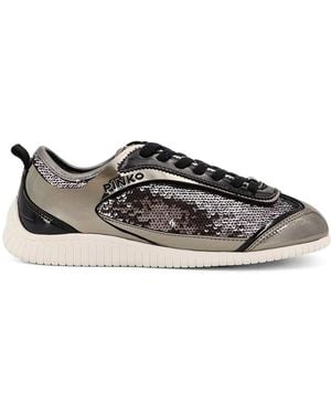 Pinko Reby 10 Sneakers With Sequins - Gray