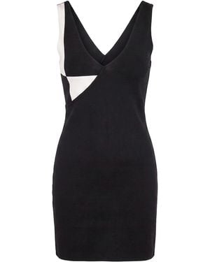 Versace Stretch Wool Knit Mini Dress - Black