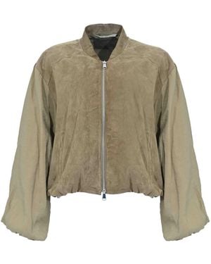 Leather Authority Ella Mix Suede Jacket - Green