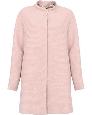Herno Coat With Dark Sequins - Pink